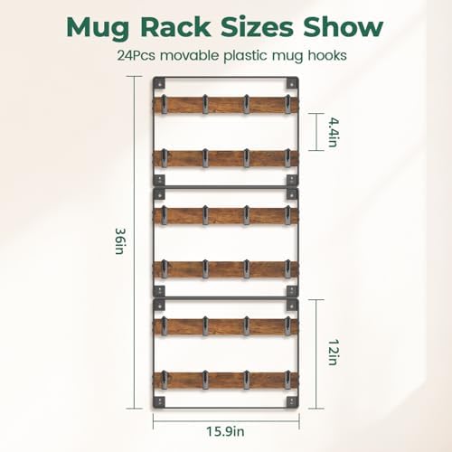 EsLuker.ly Mug Holder Hanger Cup Display Rack Wall Mounted, 3 Pack - Image 4