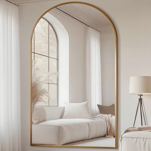 Prywot Full Length Mirror, Oversized 81"x41" Arched-Top Floor Mirror - Image 3