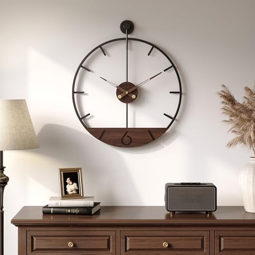 Cuspin 16 Inch Wall Clock Modern Farmhouse Walnut - Image 2