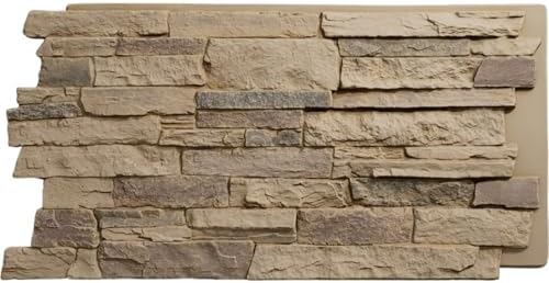 EverStone Acadia Ledge Faux Stone Panel, Adobe Color by EkenaMillwork