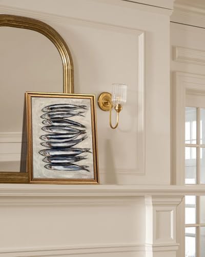 KBKBART Gold Framed Sardine Wall Art, Coastal Fish Canvas Prints 12x16in - Image 5