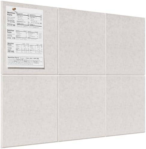 MaxGear Felt Bulletin Board 36" x 24", Light Tan Felt Wall Tiles Push Pins by MaxGear