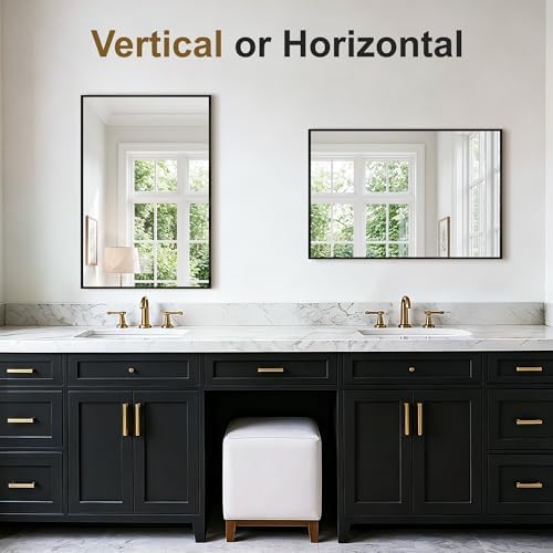 Bathroom Vanity Mirror for Over Sink, 30x20 Inch Matte Black Mirror - Image 5