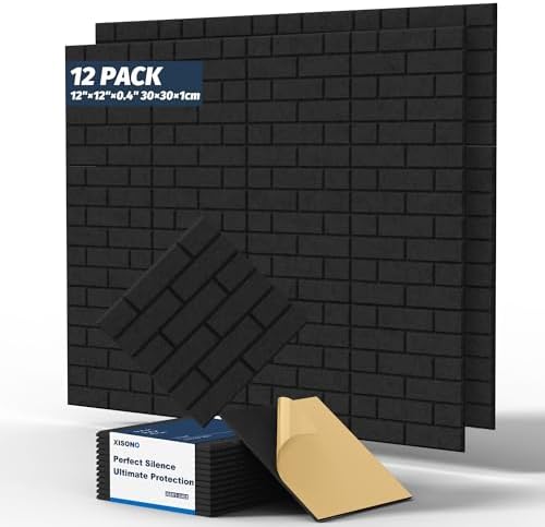 12Pack wall panels, 3D Brick Pattern Sound Proof Panels by Xisono