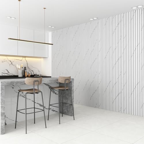 Slat Wall Panel 8-Pack, 108’’x6.1’’, Marble White - Image 4
