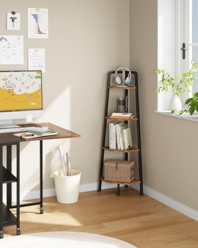 CHOEZON Corner Shelf, 4-Tier Ladder Corner Shelf, Ladder Bookshelf, 47.2" Tall - Image 3