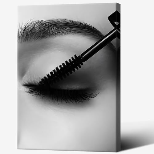 Black And White Magazine Cover Posters Female Eyelashes Canvas Wall Art by Unknown