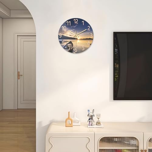 Round Kitchen Wall Clocks Battery Operated 12 Inch - Image 4