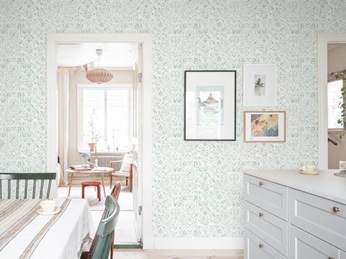 Dimoon Boho Peel and Stick Wallpaper Soft Sage Green Contact Paper French - Image 5