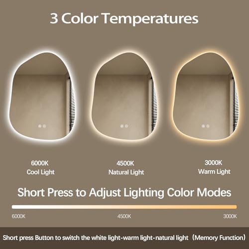 Niccy Irregular LED Bathroom Mirrors, Backlit Vanity Mirror - Image 4