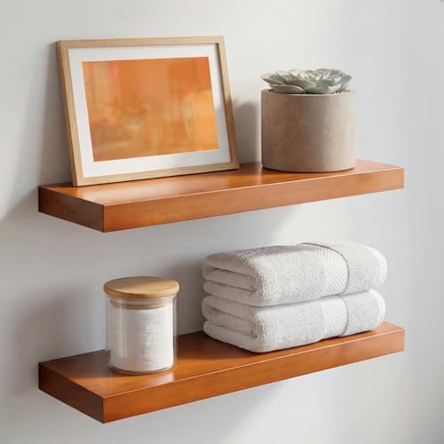 Homeforia 18 Inch Floating Shelves, High-End Solid Pine Wood by Homeforia