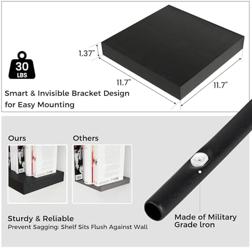 Venusmiles 12"x12" Square Floating Shelves - Image 3