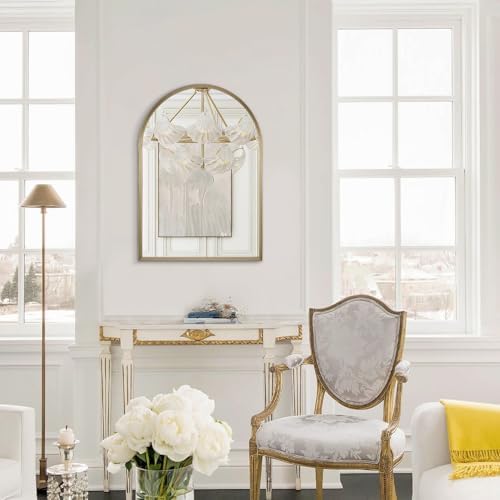 Arch Bathroom Mirror, Arched Vanity Wall Mirror Metal Frame Home Decor - Image 5
