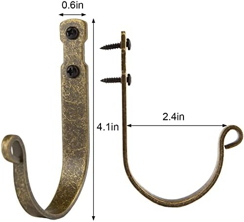Wrought Iron Hooks for Hanging Wall Mounted, 5 Pack Heavy Duty Wall Hooks - Image 4