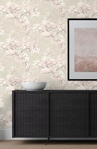 NextWall Cherry Blossom Grove Impressionistic Peel and Stick Wallpaper - Image 4