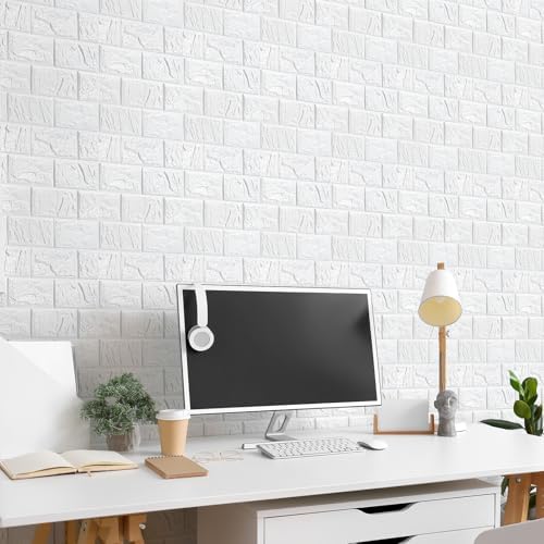 WADILE Peel and Stick 3D Wall Panels 12x12in PVC 10 Pack White - Image 5