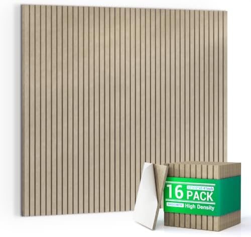 16 Pack Self-Adhesive Acoustic Wall Panels-Deep Camel by 100PolyesterAcousticPanel