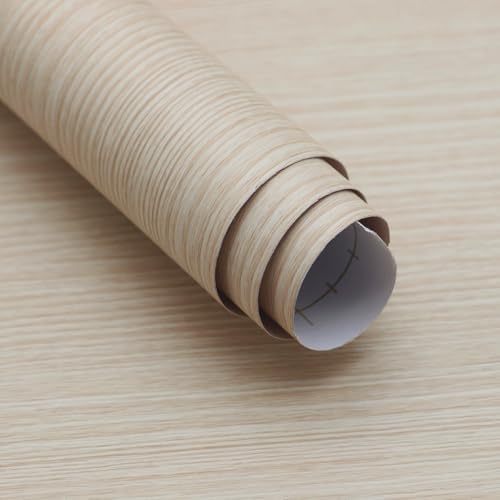 31.5"x157" Large Size Peel and Stick Wallpaper Beige Wood Contact Paper by BoobestPeelStickWallpaper