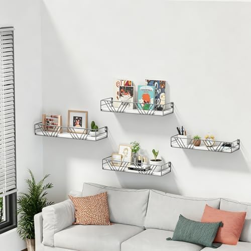 Amaoot Floating Shelves for Wall Set of 4, Wall Shelf Wood Floating Shelf by Amoot
