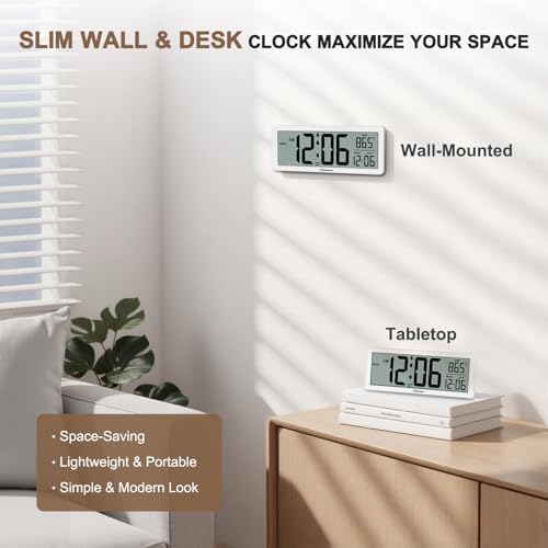 Soobest 8.5 Inch Digital Wall Clock Battery Operated, Compact Display - Image 6