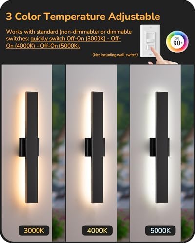 EDISHINE 23.6" Modern Outdoor Wall Light - Image 4