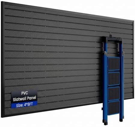 SMARTSTANDARD PVC Slatwall Panel 4x8 FT, PVC Garage Wall Organizer System by SMARTSTANDARD
