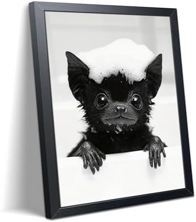 Funny Bat Bathroom Wall Art, Gothic Farmhouse Bat Wall Decor Painting, Humorous by Unknown