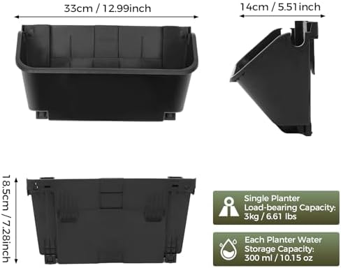 24 Pack Vertical Garden Planter, 13 inch Wall Mounted Planter - Image 4