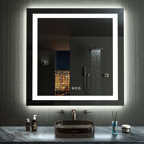 LOAAO 32"X32" RGB LED Bathroom Mirror by LOAAO