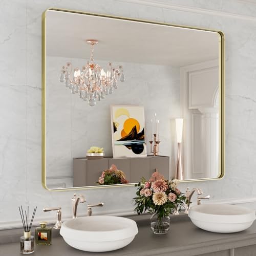 WEER Gold Bathroom Vanity Mirror 40X32 Inch by WEER
