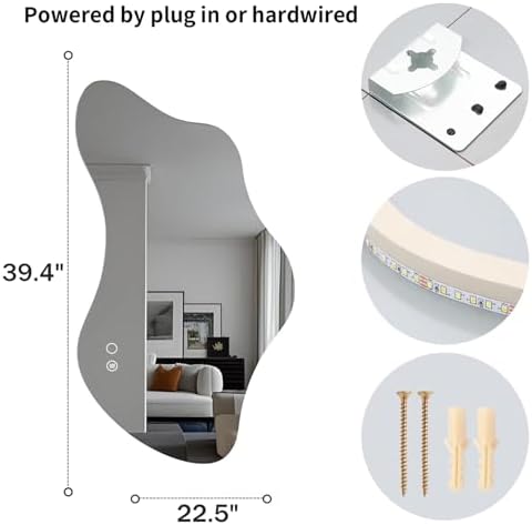 39.4″ Asymmetrical Bathroom Mirror - Image 6
