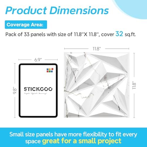 STICKGOO Diamond 3D Wall Panels, 33 Pack - Image 6