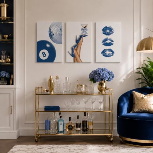 Blue Fashion Canvas Wall Art, Trendy Ashion Pictures Wall Decor16X12in - Image 5