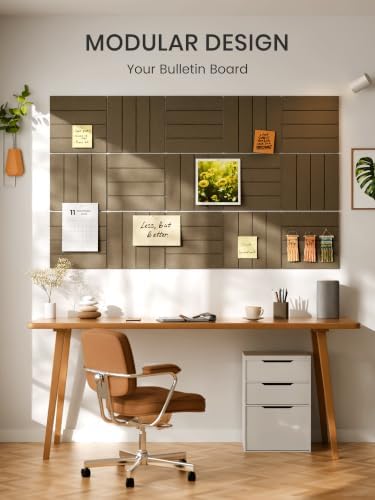 Bumusty 36" x 24" Large Cork Board Alternative, Olive Brown - Image 6