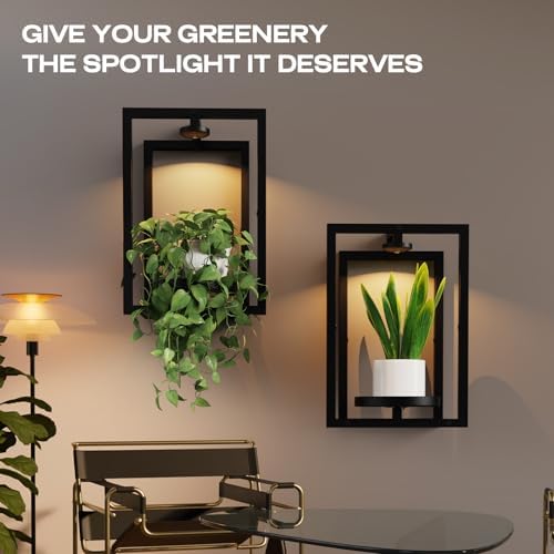 Wall Plant Holder with Grow Light, Wall Planters - Image 6
