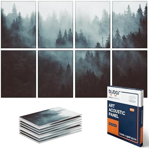 BUBOS 8 Pcs Art Acoustic Wall Panel, 47.2”x31.4”Self Adhesive by BUBOS