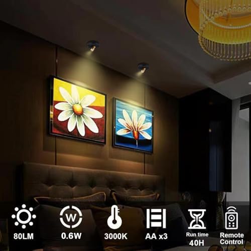 HAMVIDNE Wireless LED Spotlight, Battery Powered Indoor Plant Tree Up Light - Image 5