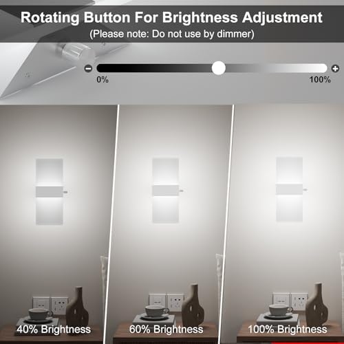 Modern Wall Sconces Set of Two, 12W Dimmable LED Wall Sconces Cool White - Image 2