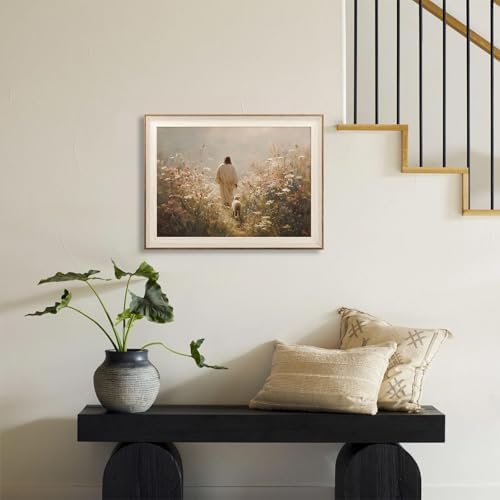 ASTRDECOR Jesus Leaves the 99 Sheep Canvas Wall Art Christian Bible Story Decor - Image 6