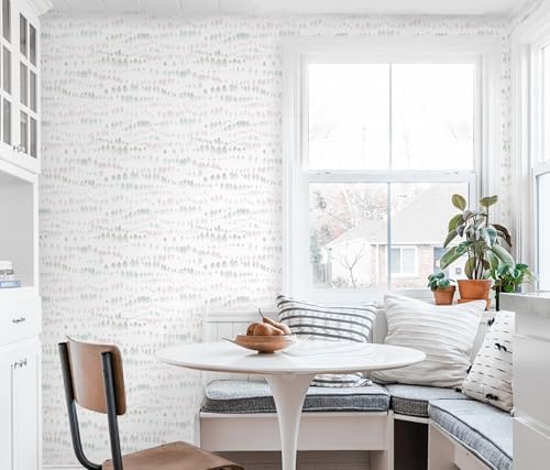 Heroad Boho Peel and Stick Wallpaper Pink/Colorful Contact Paper 17.3''x78.7'' - Image 3