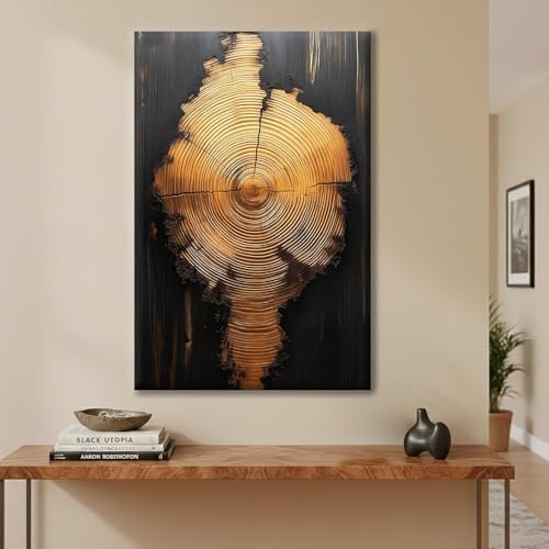 Tree Ring Wall Art Framed, Modern Nature Decor - Image 3