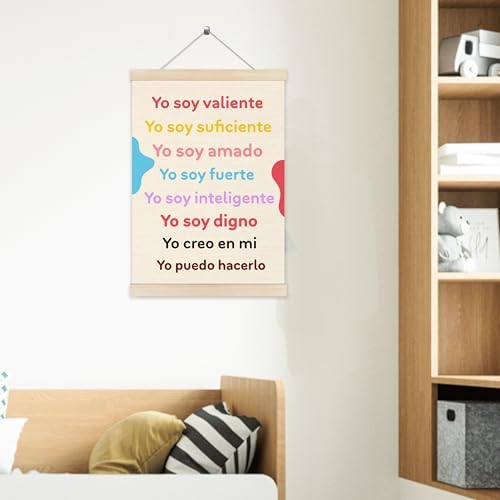 Welshower Boho Spanish Classroom Poster Hanger Frame, Yo Soy Valiente - Image 5