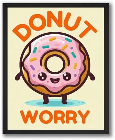 InkFlow Posters Donut Worry Canvas Poster by InkFlowPosters