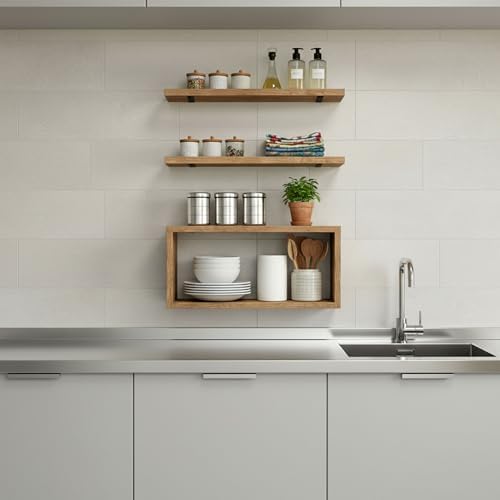 Ypvxe15.7in Floating Shelves Set of 3, Anti-Sag Bracket, Wall Storage Shelves - Image 6