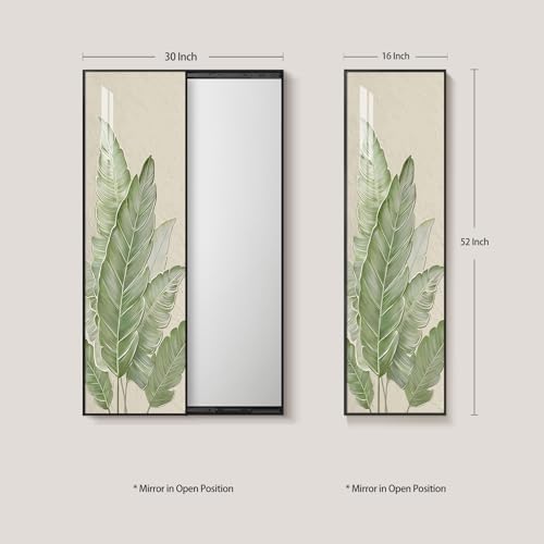 Framed Sliding Wall Mounted Green Full Length Mirror, Full Body Mirror - Image 5