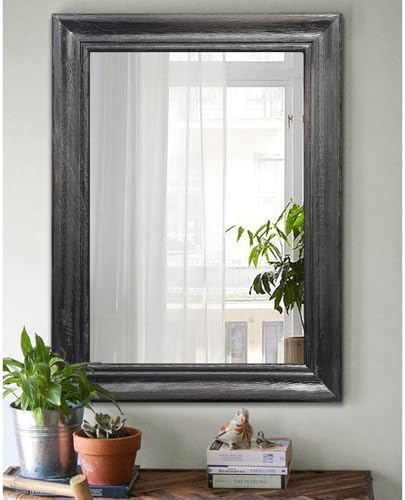 Mirrors for Wall with Black Wood Frame Large 26"x18" Rectangular Hanging - Image 3
