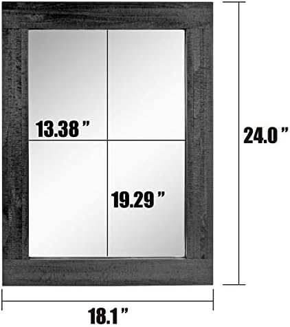 Stonebriar 24" x 18" Rectangle Black Wood Frame Wall Mirror - Image 4