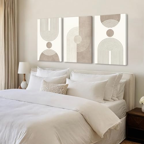 EJPFOGV Triptych Abstract Geometric Wrapped Canvas Wall Art 20x30 inches x3 - Image 4