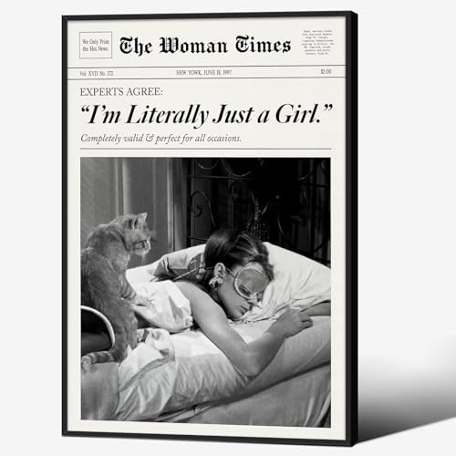 Trendy Newspaper Wall Art 12x18in Black Framed Fashion Black and White Decor by Unknown