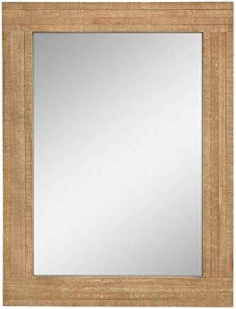 Stonebriar 24" x 18" Rectangle Natural Wood Frame Wall Mirror by StonebriarCollection